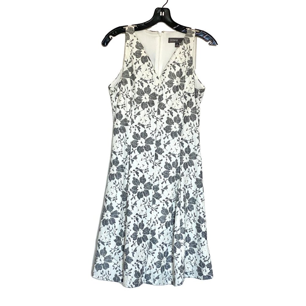 Donna Ricco New York Dress Gray and White 6